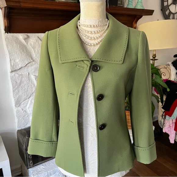 Alex Marie Olive Green Women's Jacket Blazer Size 4 - Picture 2 of 11